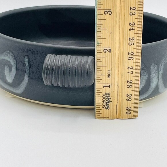 Black and white swirl glazed handmade baking dish by Jan's Pottery gouda recipe - Picture 5 of 9